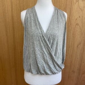 Source Unknown Light Gray Wrap Blouse